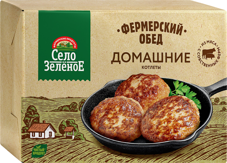 Котлеты СЕЛО ЗЕЛЁНОЕ Домашние, категория В, 500г, предпросмотр