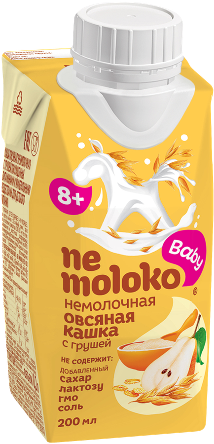 Кашка овсяная NEMOLOKO безмолочная с грушей, с 8 месяцев, 200мл, предпросмотр