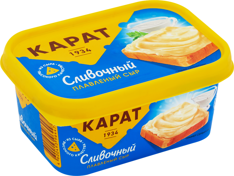 Сыр плавленый КАРАТ Сливочный 45%, без змж, 400г, предпросмотр