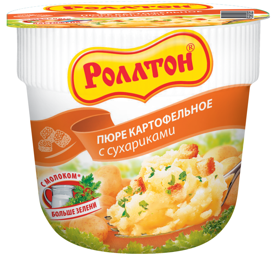 Пюре картофельное РОЛЛТОН с сухариками, 40г, превью