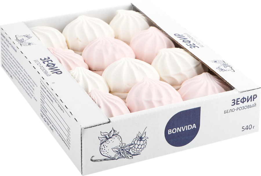 Зефир BONVIDA бело-розовый, 540г, превью