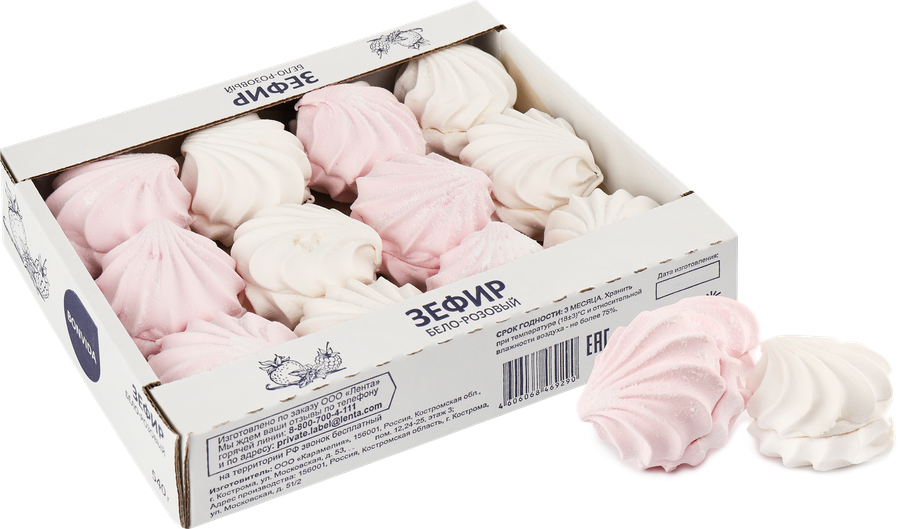 Зефир BONVIDA бело-розовый, 540г, превью