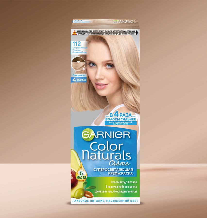 Краска для волос COLOR NATURALS 112 Жемчужно-платиновый блонд, 112мл, превью