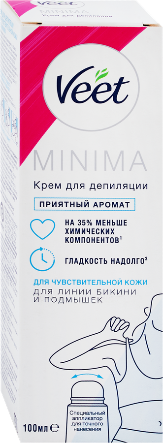Крем для депиляции VEET Minima с аппликатором зона бикини и подмышек, для чувствительной кожи, 100мл, предпросмотр