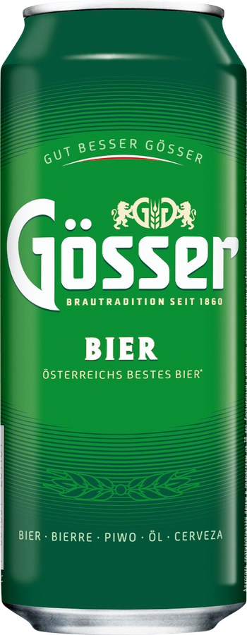 Пиво светлое GOSSER пастеризованное 4,7%, 0.43л, предпросмотр