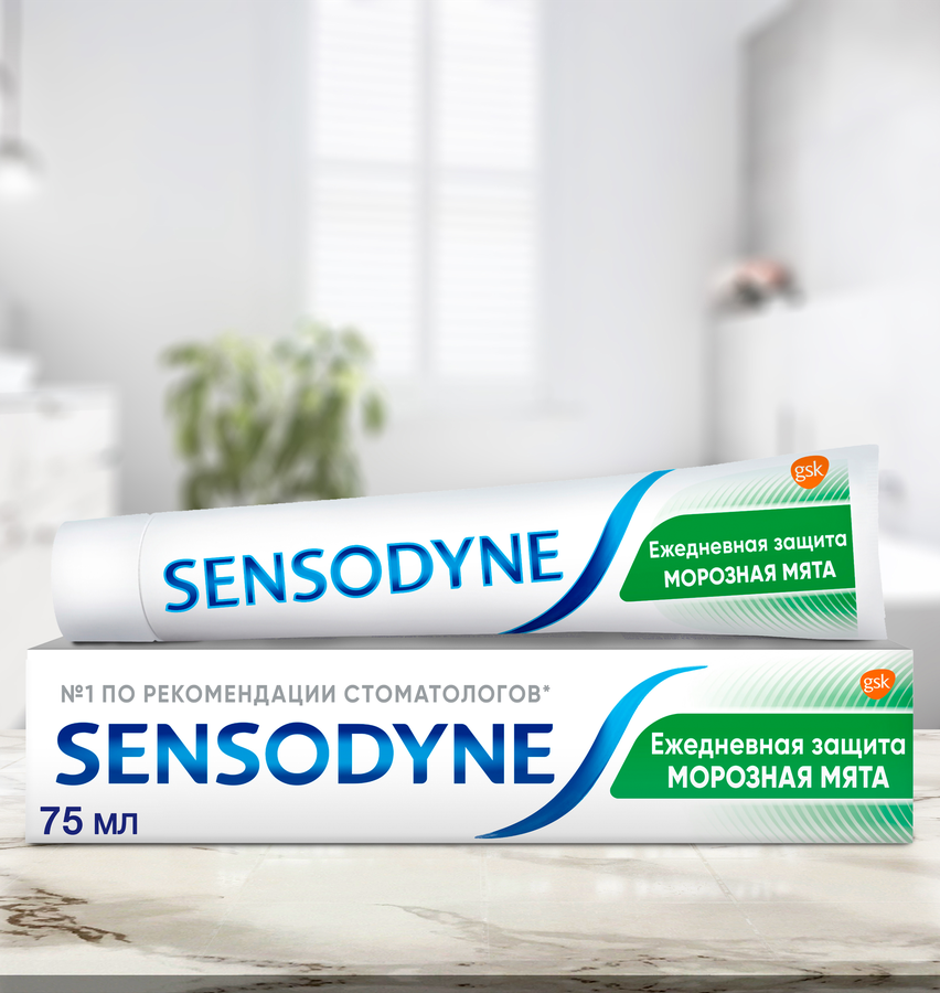 Зубная паста SENSODYNE Ежедневная защита Морозная Мята, 75мл, превью