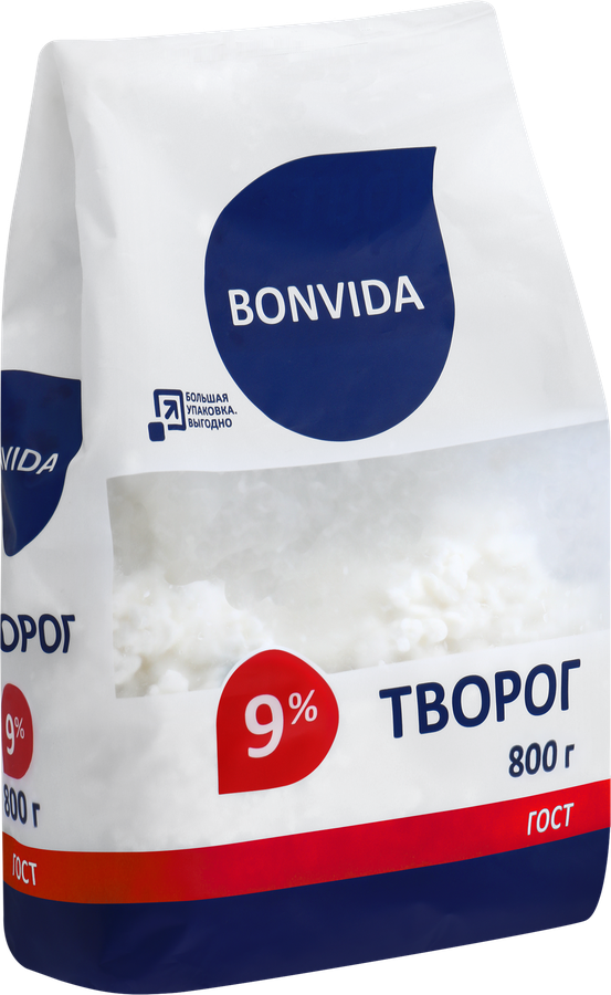 Творог BONVIDA 9%, без змж, 800г, превью