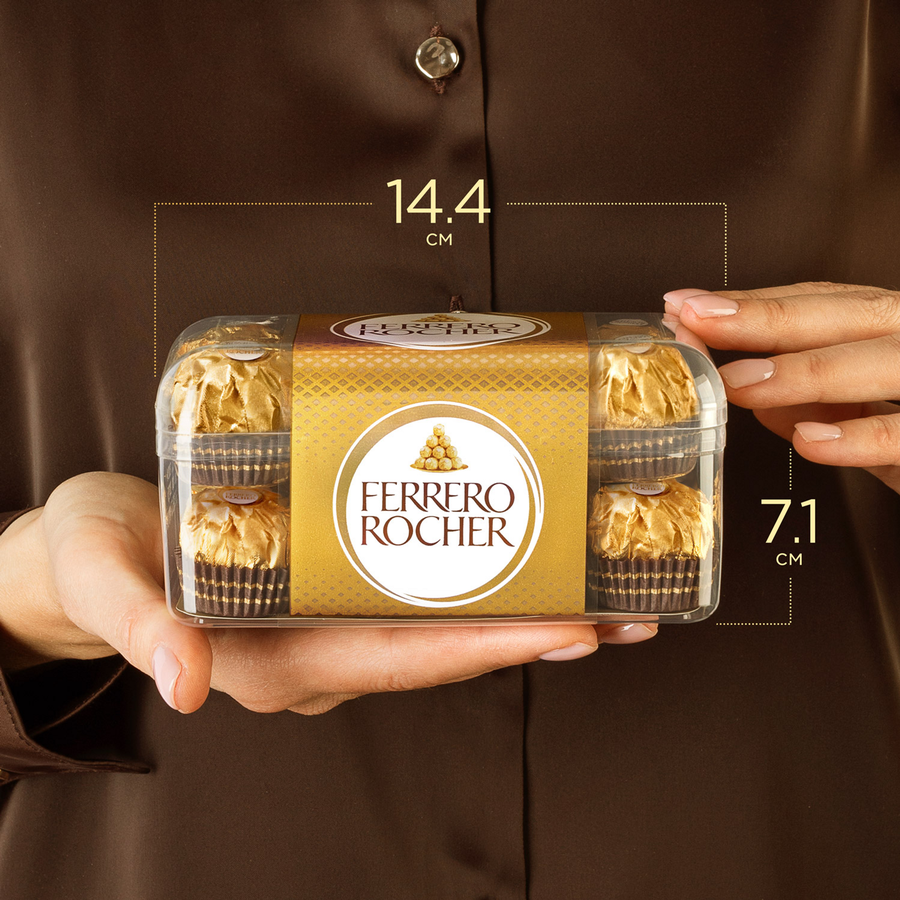 Конфеты FERRERO ROCHER из молочного шоколада с кремовой начинкой, 200г, предпросмотр