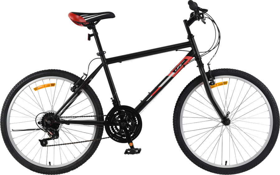 Велосипед Life 26" 18 скоростей, черно-красный, черно-бирюзовый, Арт. 
LFE26ST-M, предпросмотр