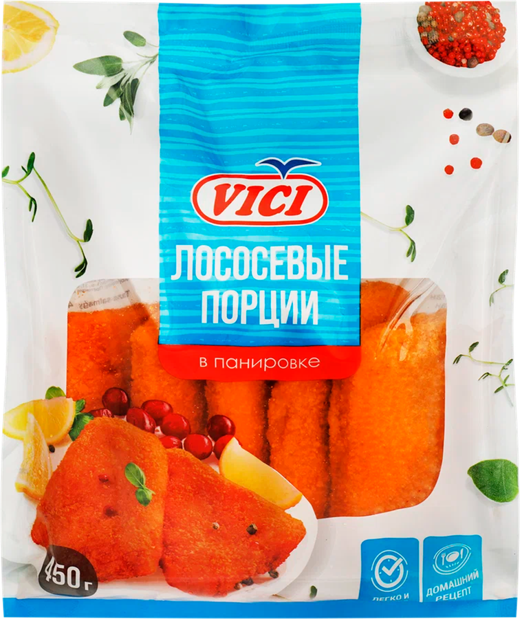 Лососевые порции VICI в золотистой корочке, 450г, превью