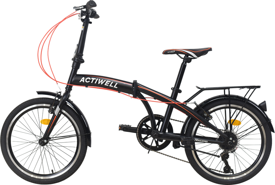 Велосипед складной ACTIWELL Planet 20" 7 скоростей, черно-оранжевый, Арт. PLN20ST-U, превью
