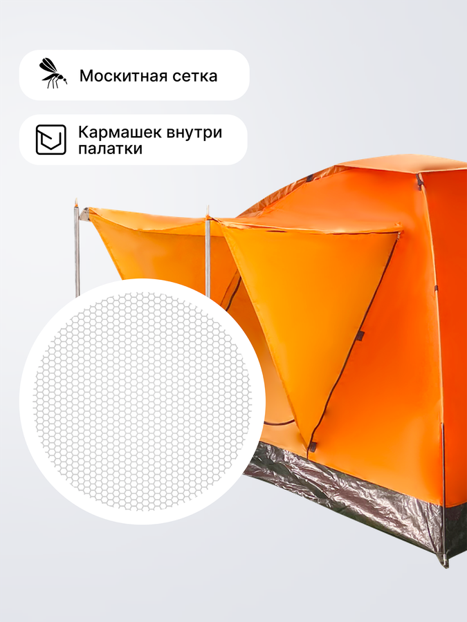 Палатка 3-местная ACTIWELL 210х210х120см, Арт. MU2013, предпросмотр