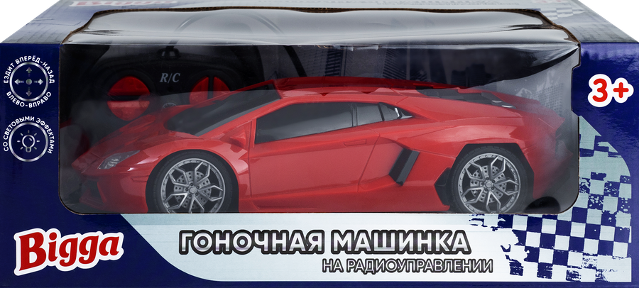 Игрушка BIGGA Гоночная машинка, на радиоуправлении, со световыми эффектами, превью