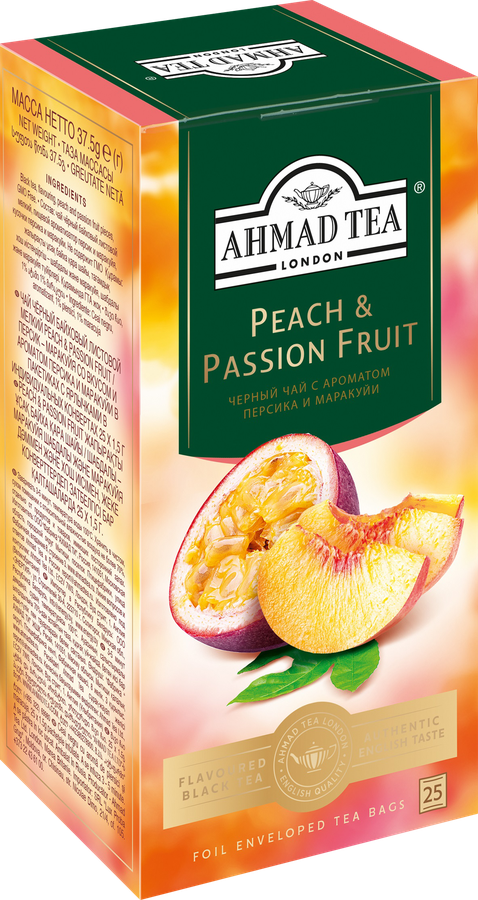Чай черный AHMAD TEA Персик, маракуйя, 25пак, предпросмотр