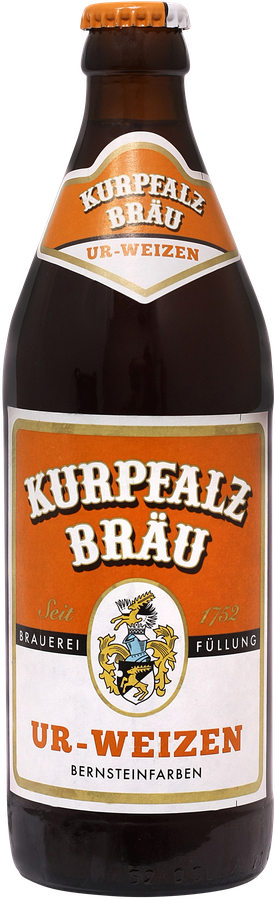 Пиво светлое KURPFALZ Brau Ur-Weizen нефильтрованное пастеризованное 5%, 0.5л, предпросмотр