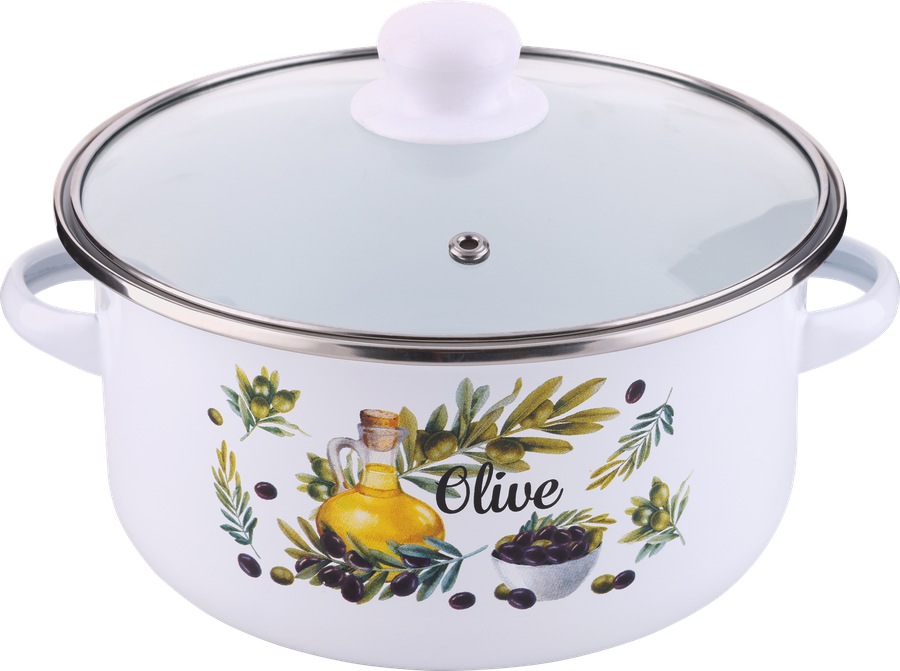 Кастрюля HOMECLUB Enamel, деколь, в ассортименте, 1.9л, превью