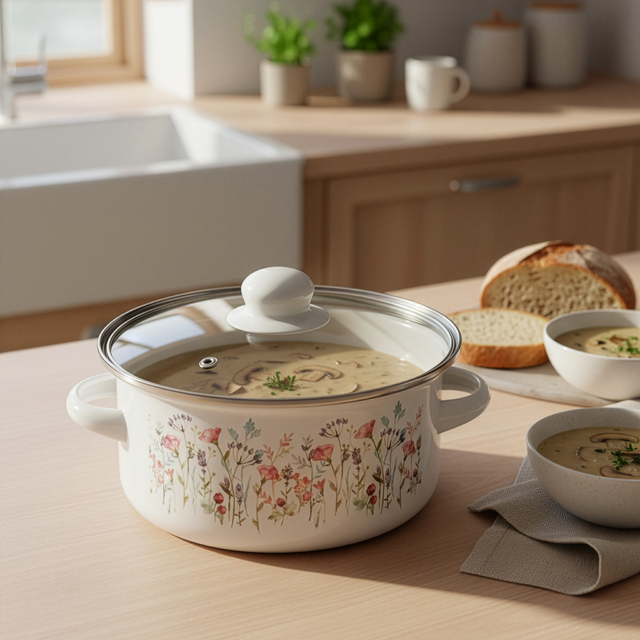 Кастрюля HOMECLUB Enamel, деколь, в ассортименте, 1.9л, предпросмотр