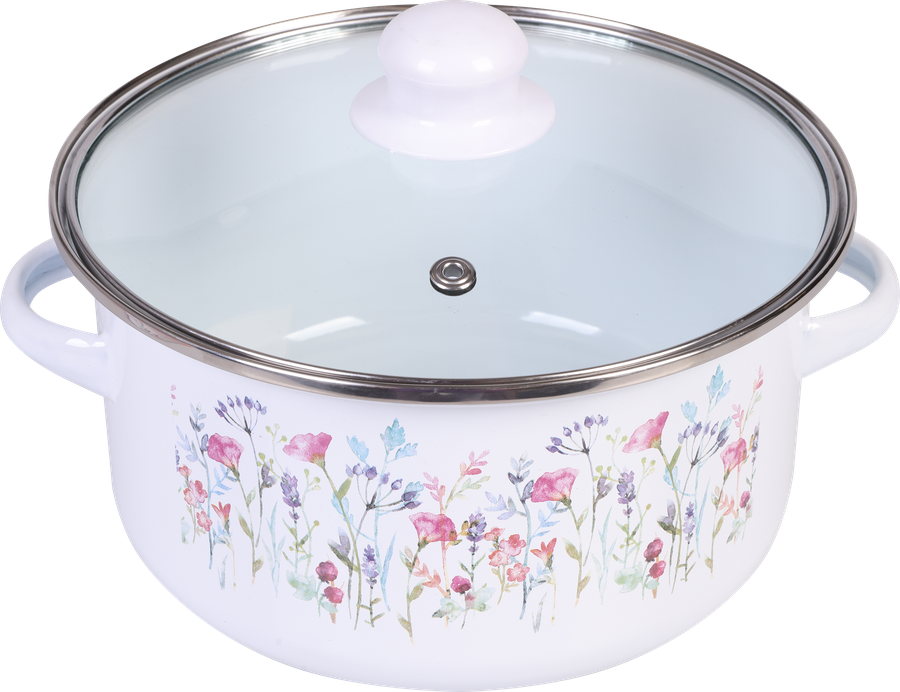 Кастрюля HOMECLUB Enamel, деколь, в ассортименте, 2.7л, превью