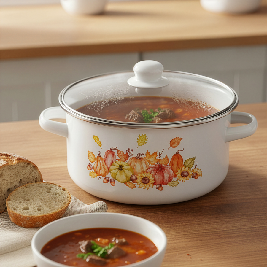 Кастрюля HOMECLUB Enamel, деколь, в ассортименте, 3.7л, превью