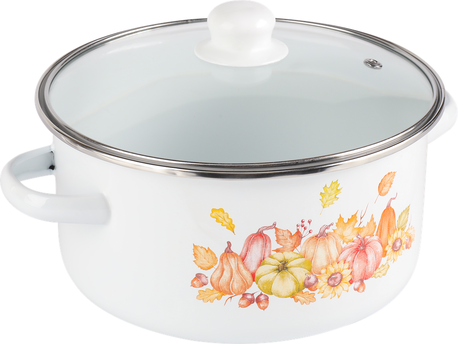 Кастрюля HOMECLUB Enamel, деколь, в ассортименте, 3.7л, предпросмотр