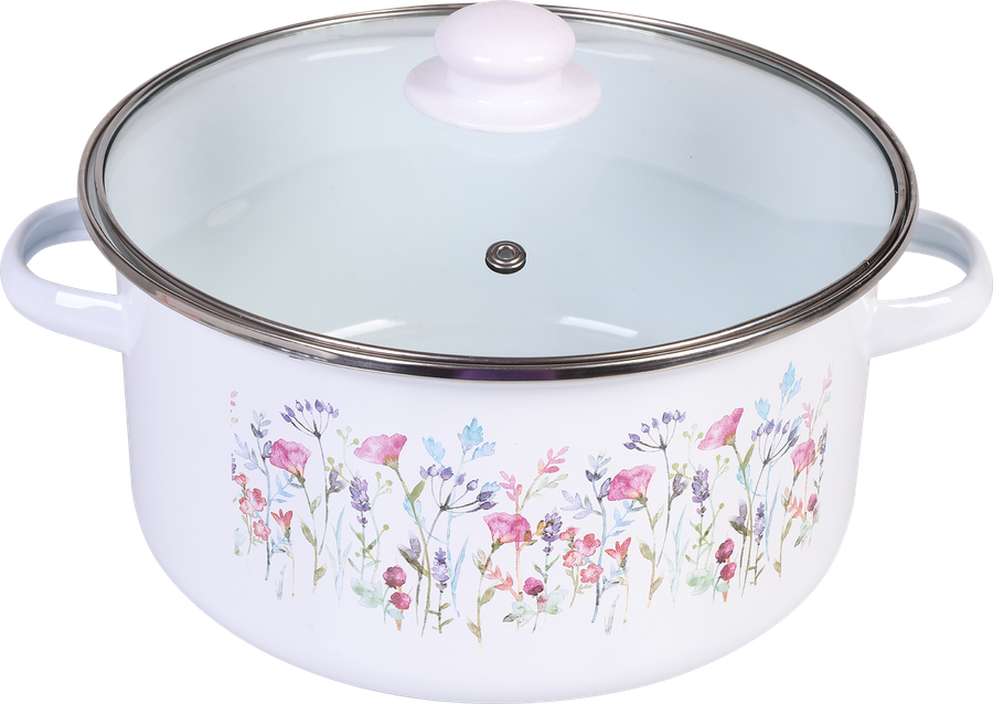 Кастрюля HOMECLUB Enamel, деколь, в ассортименте, 4.8л, предпросмотр