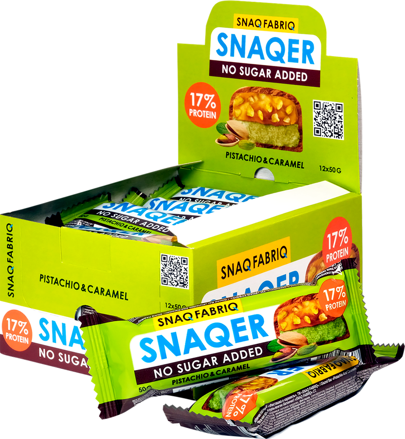 Батончик SNAQ FABRIQ Фисташка и карамель, глазированный, 50г, превью