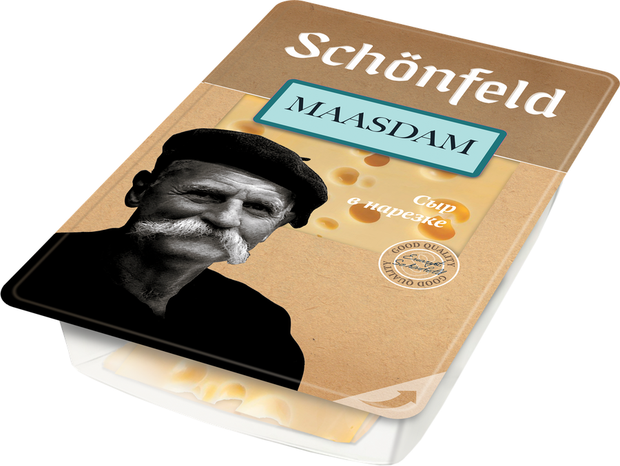Сыр SCHONFELD Маасдам 45%, нарезка, без змж, 125г, предпросмотр