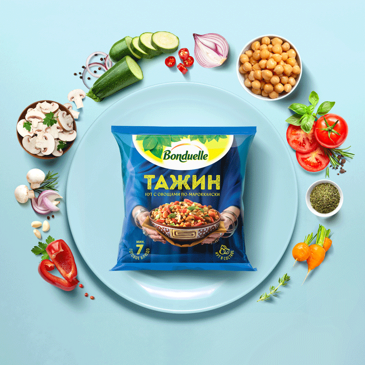 Смесь овощная BONDUELLE Тажин, нут с овощами по-мароккански, 400г, превью