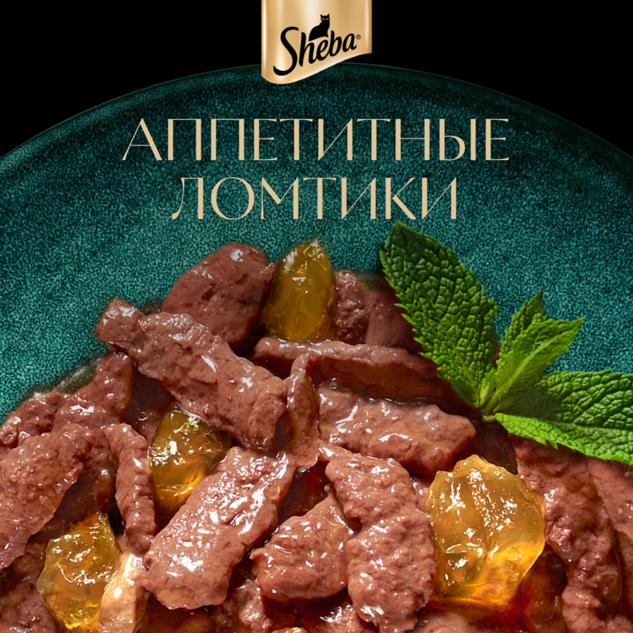 Корм консервированный для взрослых кошек SHEBA ломтики в желе с курицей, 75г, превью