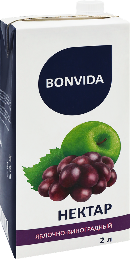 Нектар BONVIDA Яблочно-виноградный, 2л, превью