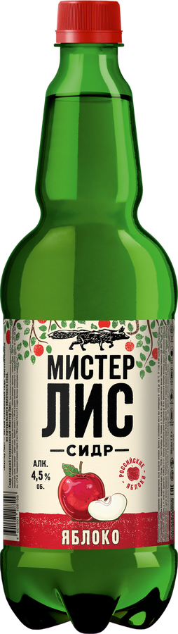 Сидр МИСТЕР ЛИС сладкий газированный 4,5%, 1л, превью