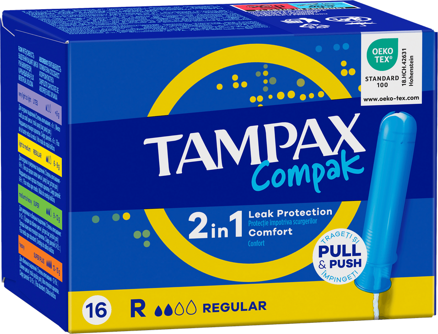 Тампоны TAMPAX Compack Regular, с аппликатором, 16шт, предпросмотр