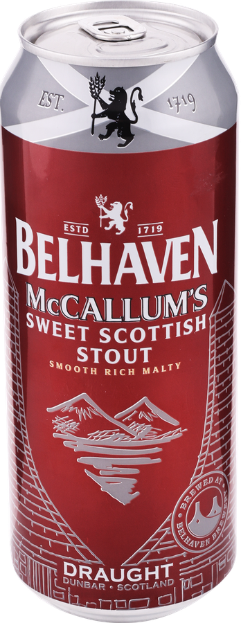 Пиво темное BELHAVEN McCallum's Stout фильтрованное пастеризованное 4,1%, 0.44л, предпросмотр