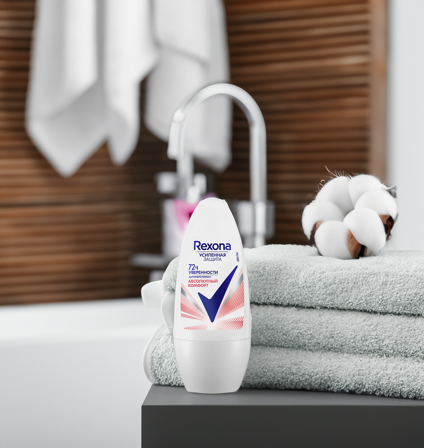 Антиперспирант роликовый женский REXONA Абсолютный комфорт, 50мл, предпросмотр