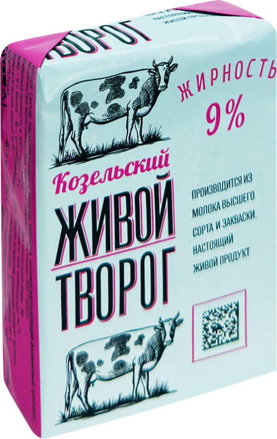 Творог КОЗЕЛЬСКОЕ МОЛОКО 9%, без змж, 180г, превью