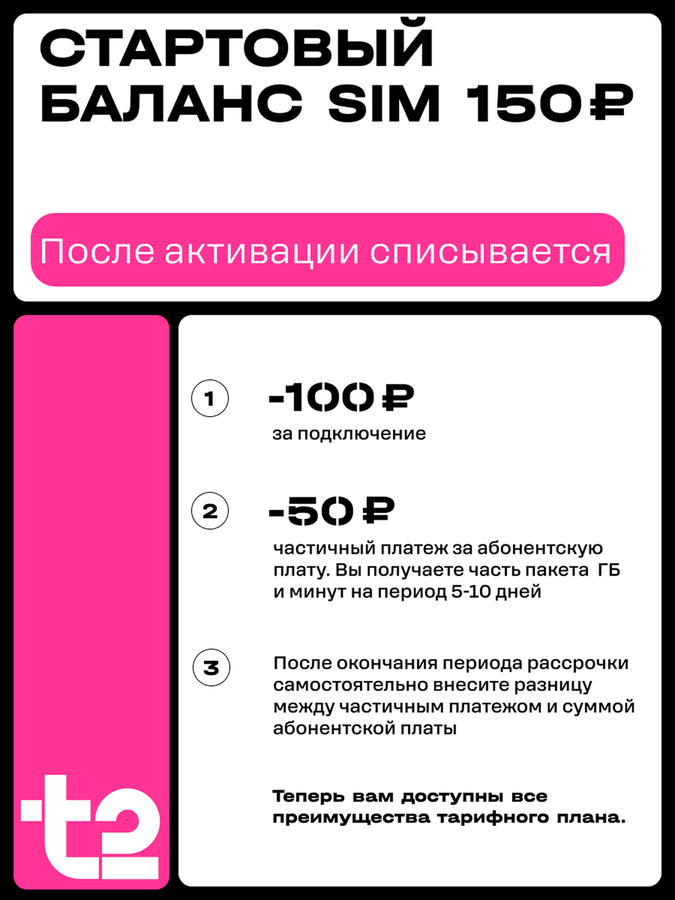Сим-карта T2, с балансом 150руб, превью