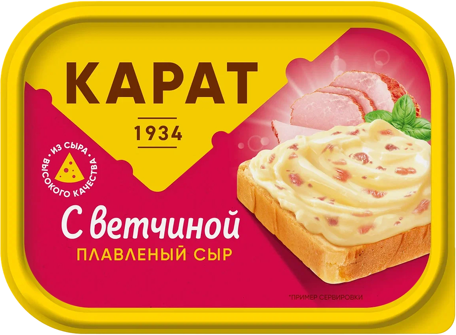 Сыр плавленый КАРАТ с ветчиной 45%, без змж, 400г, предпросмотр