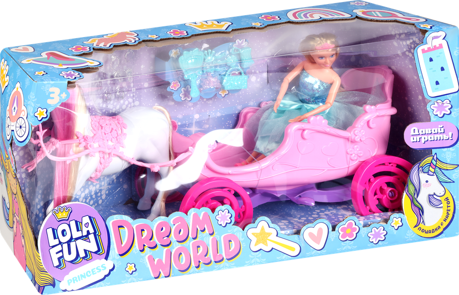 Набор игровой LOLA FUN Кукла в карете, с аксессуарам, 17 предметов, превью