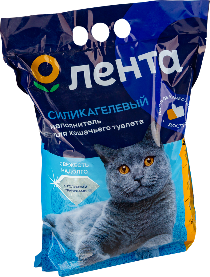 Наполнитель силикагелевый для кошачьего туалета ЛЕНТА, 3кг, предпросмотр