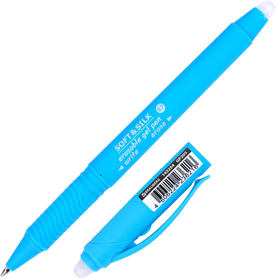 Ручка гелевая BRAUBERG Soft&Silk Fruity 0,7мм, стираемая, синий, предпросмотр