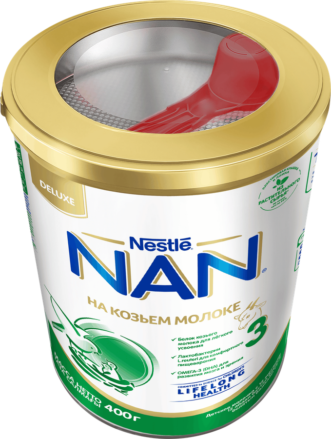 Молочко детское NAN 3 на козьем молоке, c 12 месяцев, 400г, предпросмотр