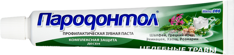 Зубная паста ПАРОДОНТОЛ Целебные травы без фтора, 63г, превью