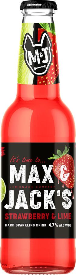 Напиток пивной MAX&JACK'S Strawberry Lime Клубника, лайм нефильтрованный пастеризованный 4,7%, 0.4л, превью