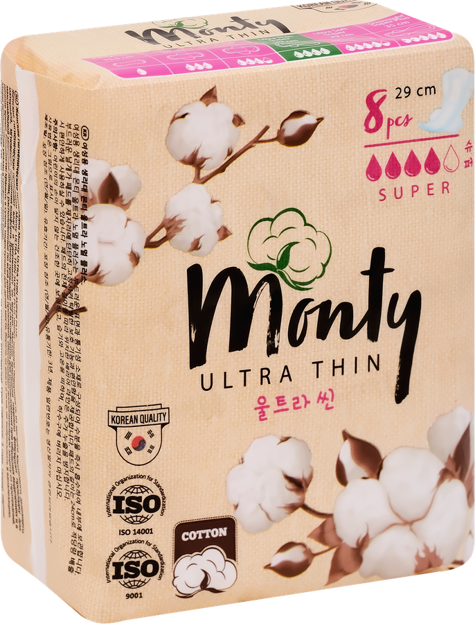 Прокладки MONTY Ultra Thin Super Plus, 8шт, предпросмотр