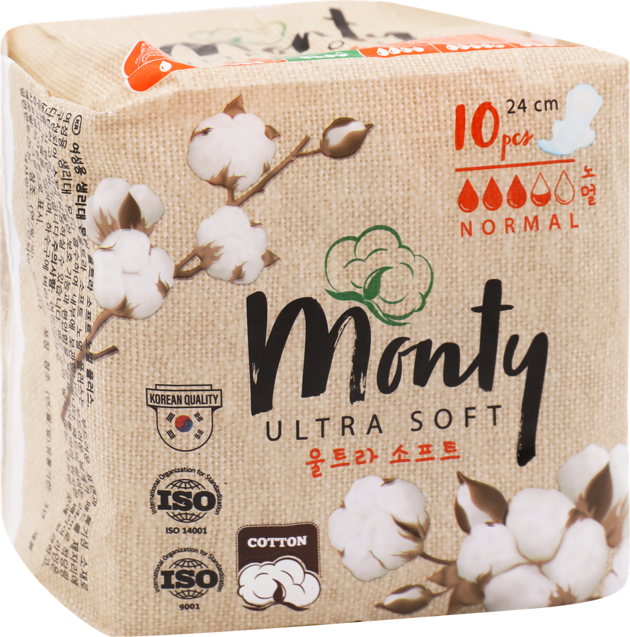 Прокладки MONTY Ultra Soft Normal Plus, 10шт, предпросмотр