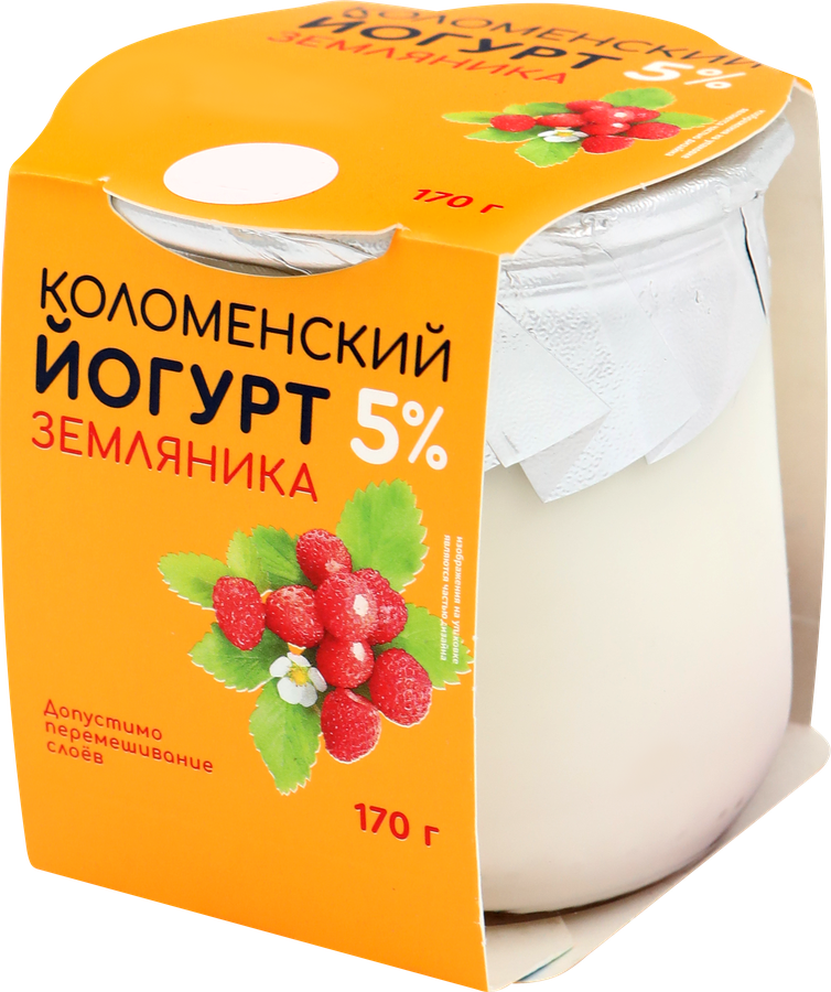 Йогурт КОЛОМЕНСКИЙ Земляника 5%, без змж, 170г, предпросмотр