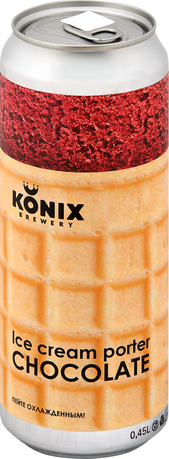 Напиток пивной KONIX BREWERY Ice Cream Porter Chocolate нефильтрованный пастеризованный 7%, 0.45л, предпросмотр