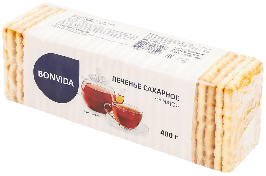 Печенье сахарное BONVIDA К чаю, 400г, предпросмотр
