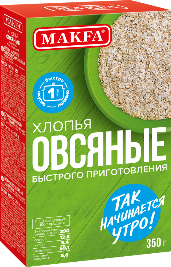 Хлопья овсяные&nbsp;MAKFA, 350г, превью