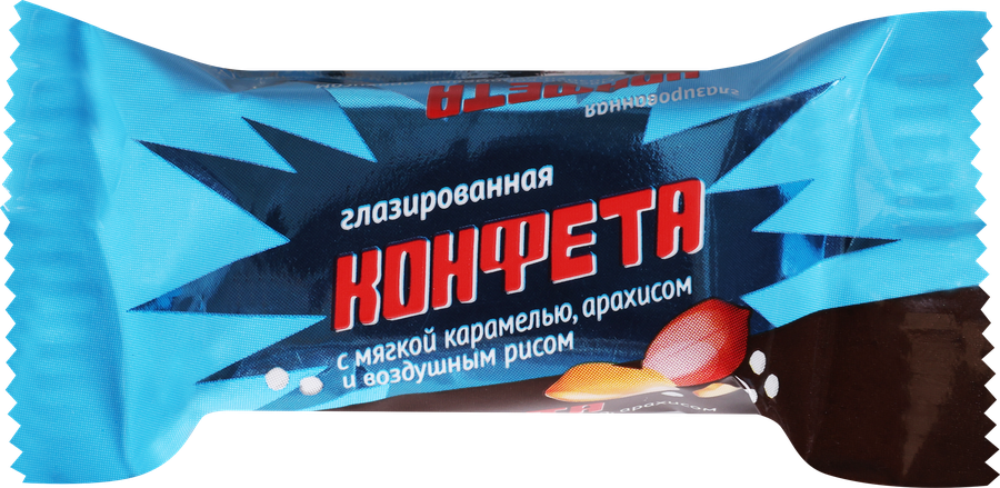 Конфеты ПАРКУР Mini, карамель ,с арахисом и воздушным рисом, глазированный, весовой, превью